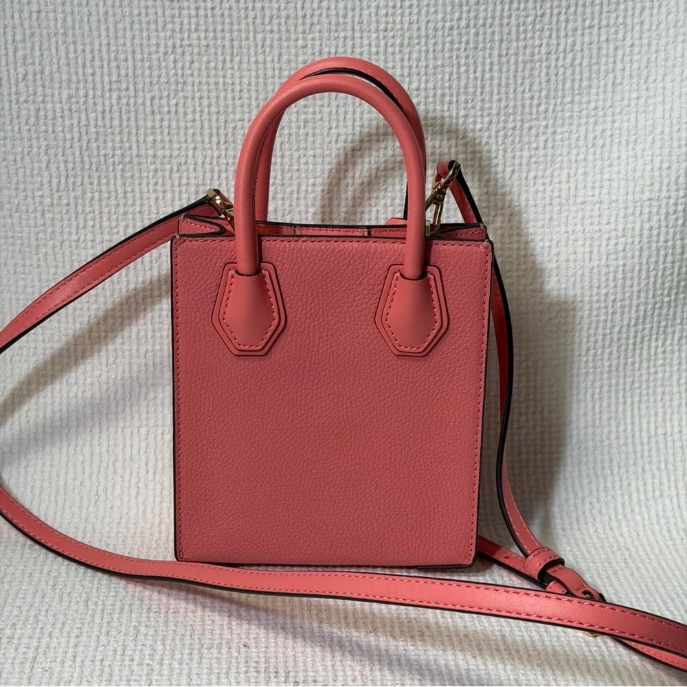 Michael Kors Mercer XS Extra Small Phone Crossbody Bag Leather Sherbert Pink - Picture 5 of 7